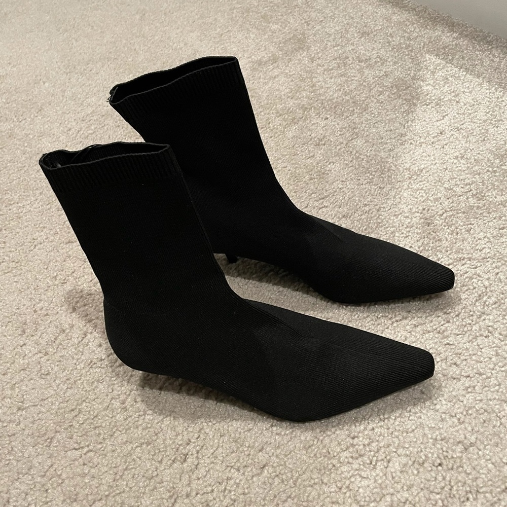 Zara kitten heel sock boots